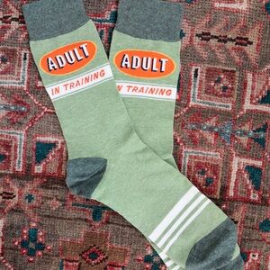 Blue Q Adult In Training Green Socks NWOT.